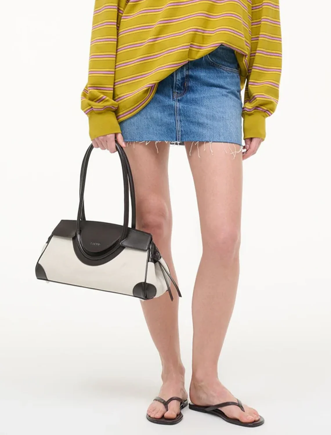 maude shoulder bag in natural and espresso - Image 2