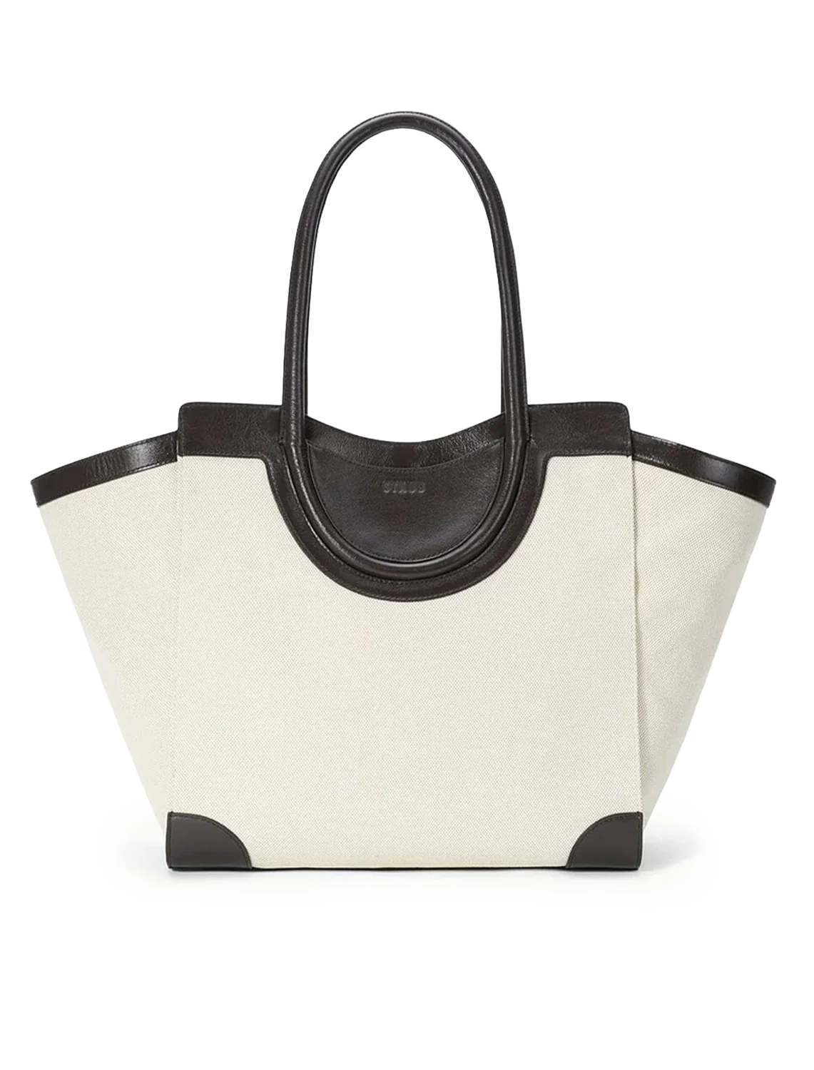 maude tote bag in natural and espresso