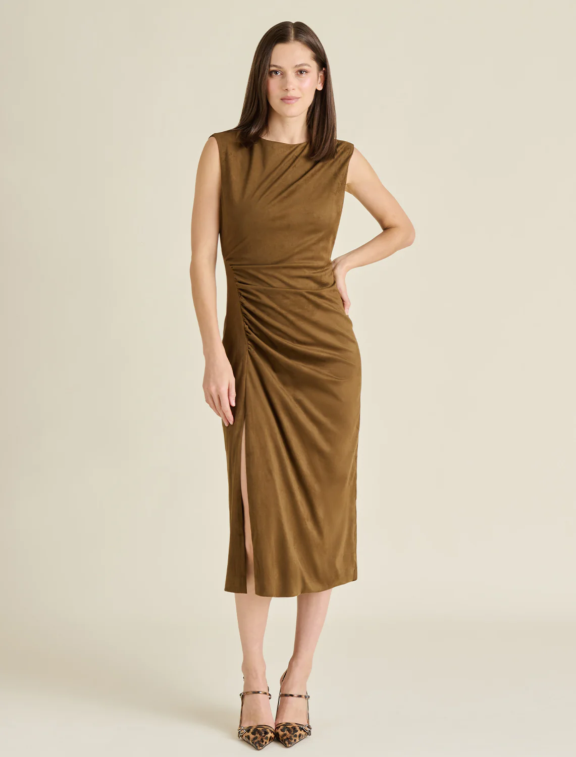 keegan chestnut faux suede dress - Image 2