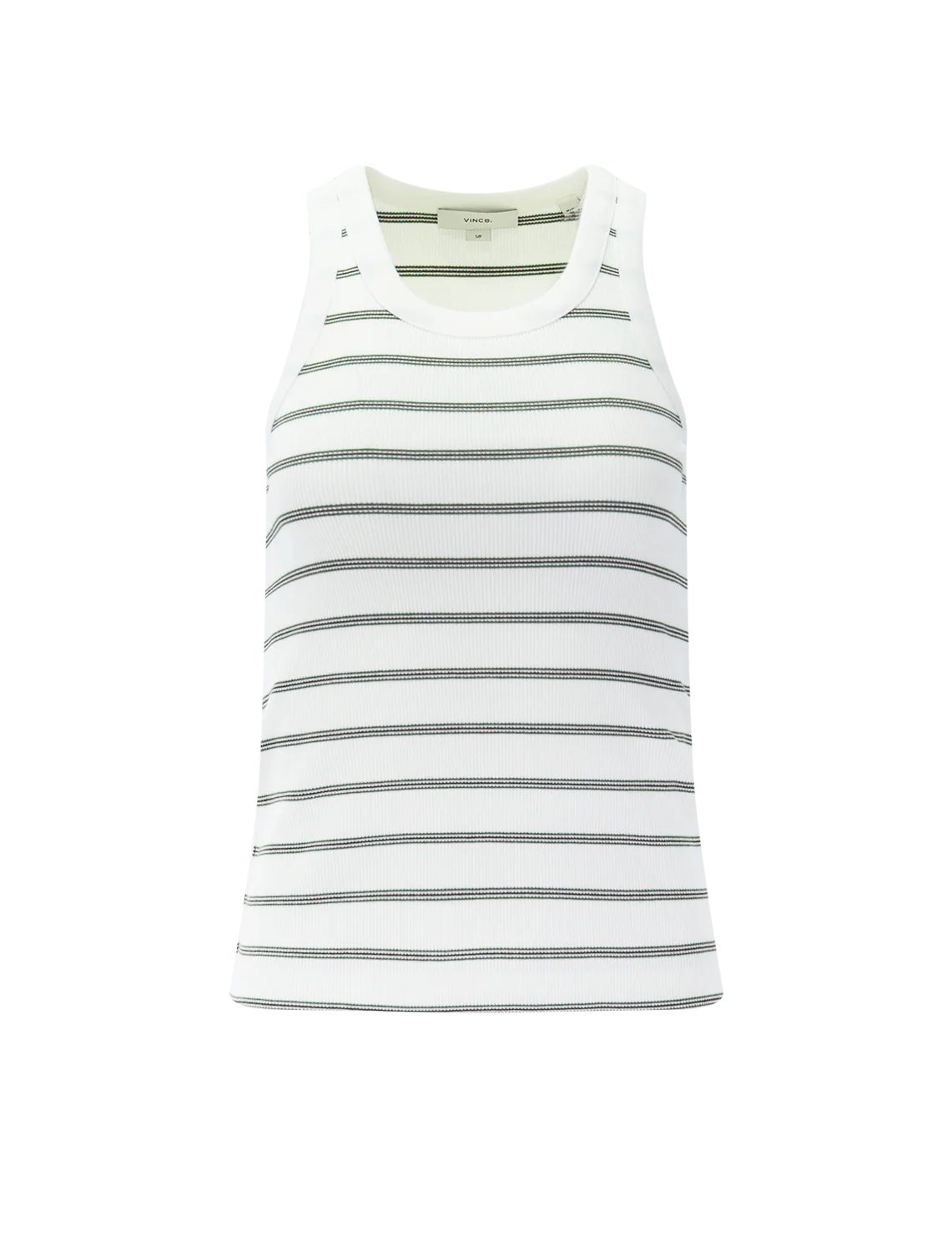 stripe scoop neck tank in herb