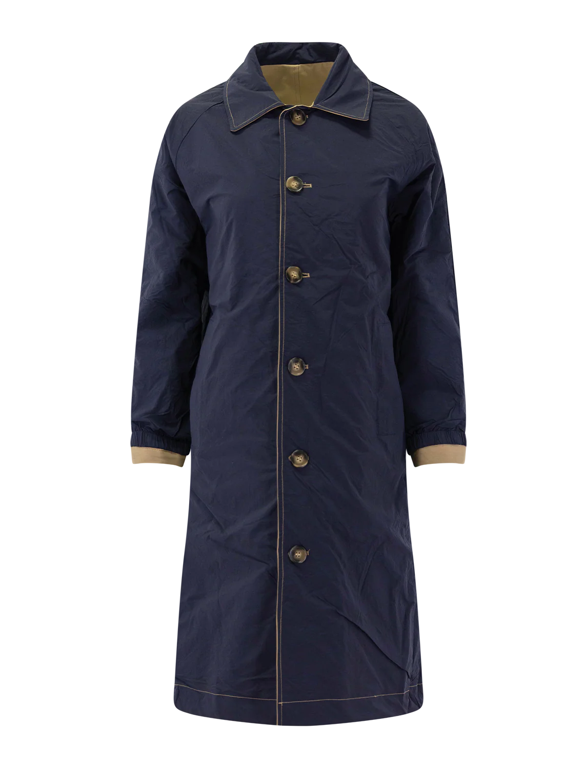 enzo reversible mack trench coat in camel - Image 4
