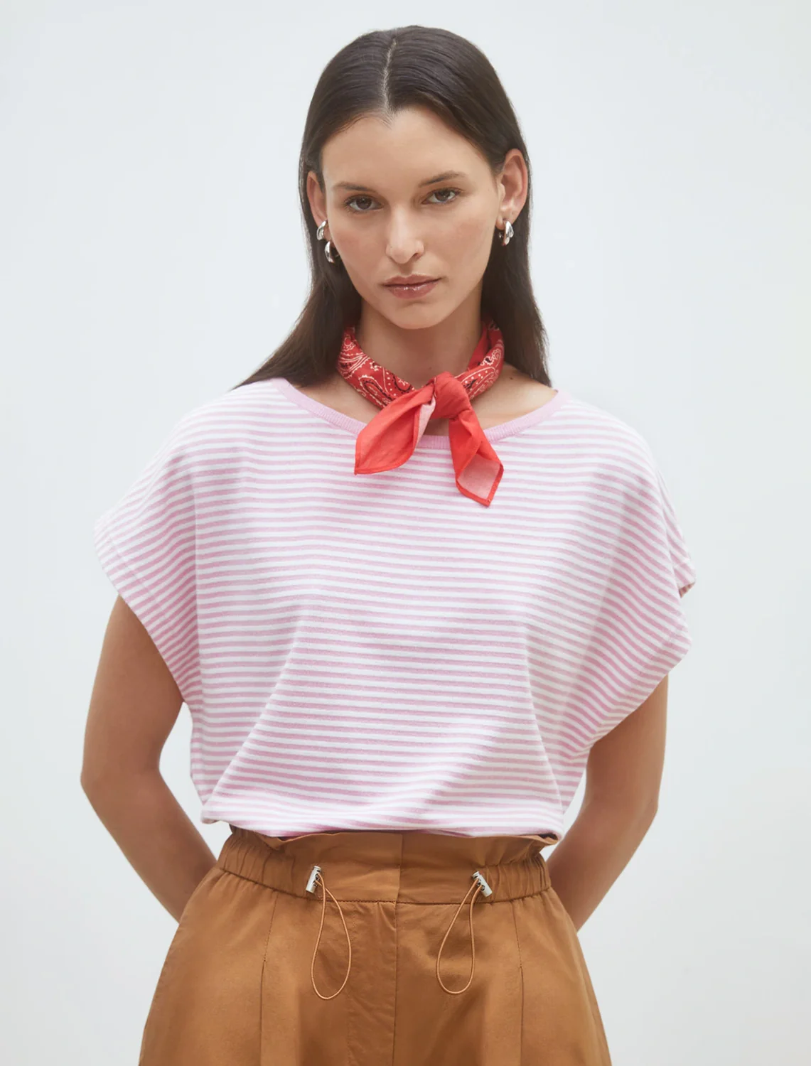 pimoni knit top in rose stripe - Image 2