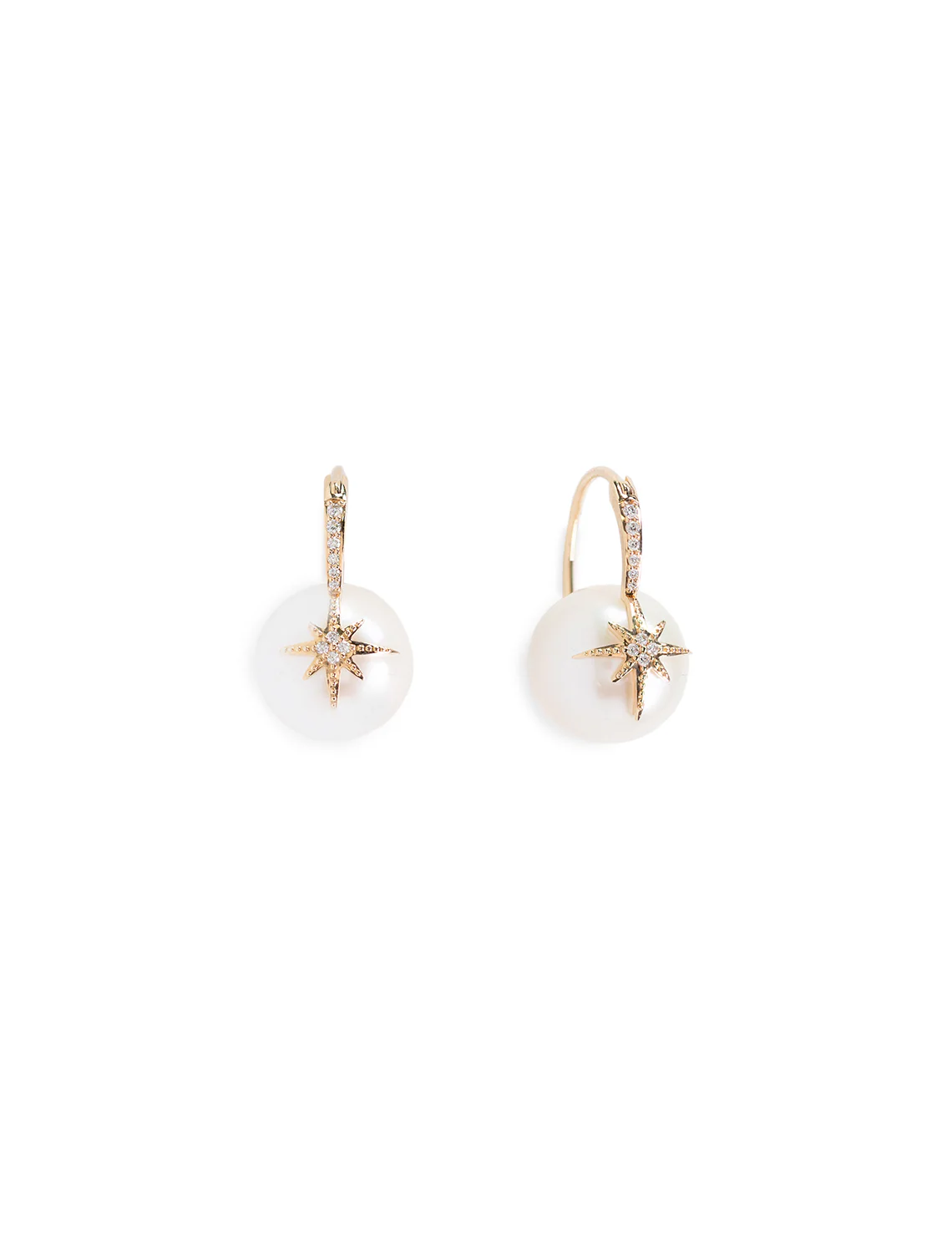 12mm pave starburst bead earrings
