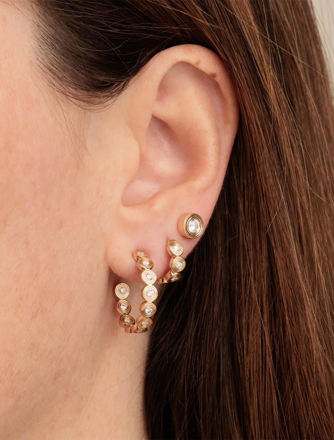 fluted diamond huggie hoops - Image 2