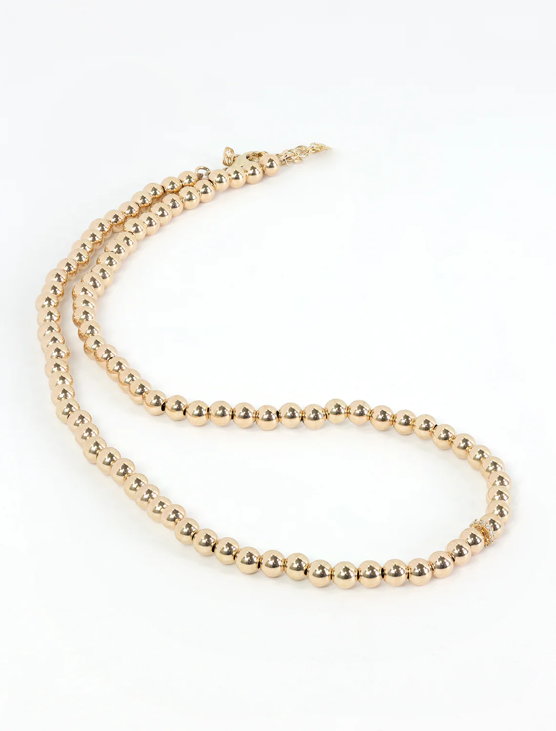 gold and diamond rondelle necklace - Image 3
