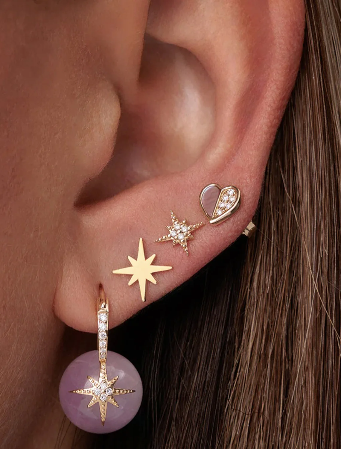 mini diamond starburst studs - Image 2