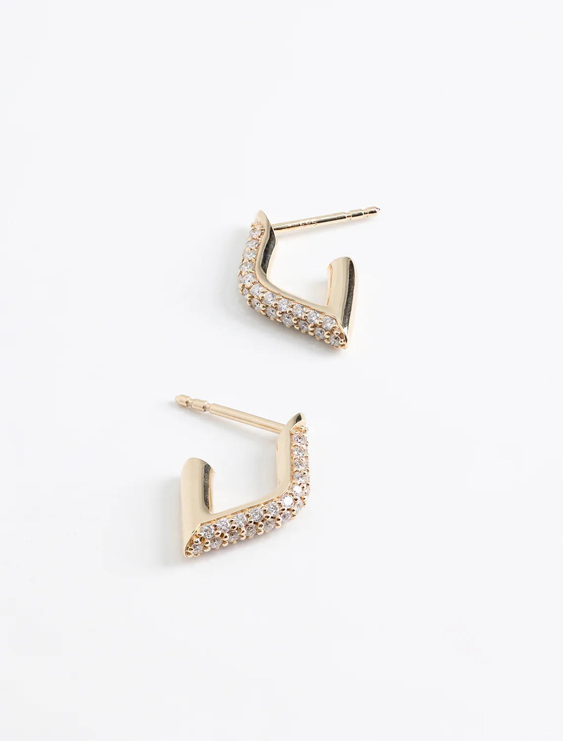 pave hollow tube marquis eye earring small - Image 2