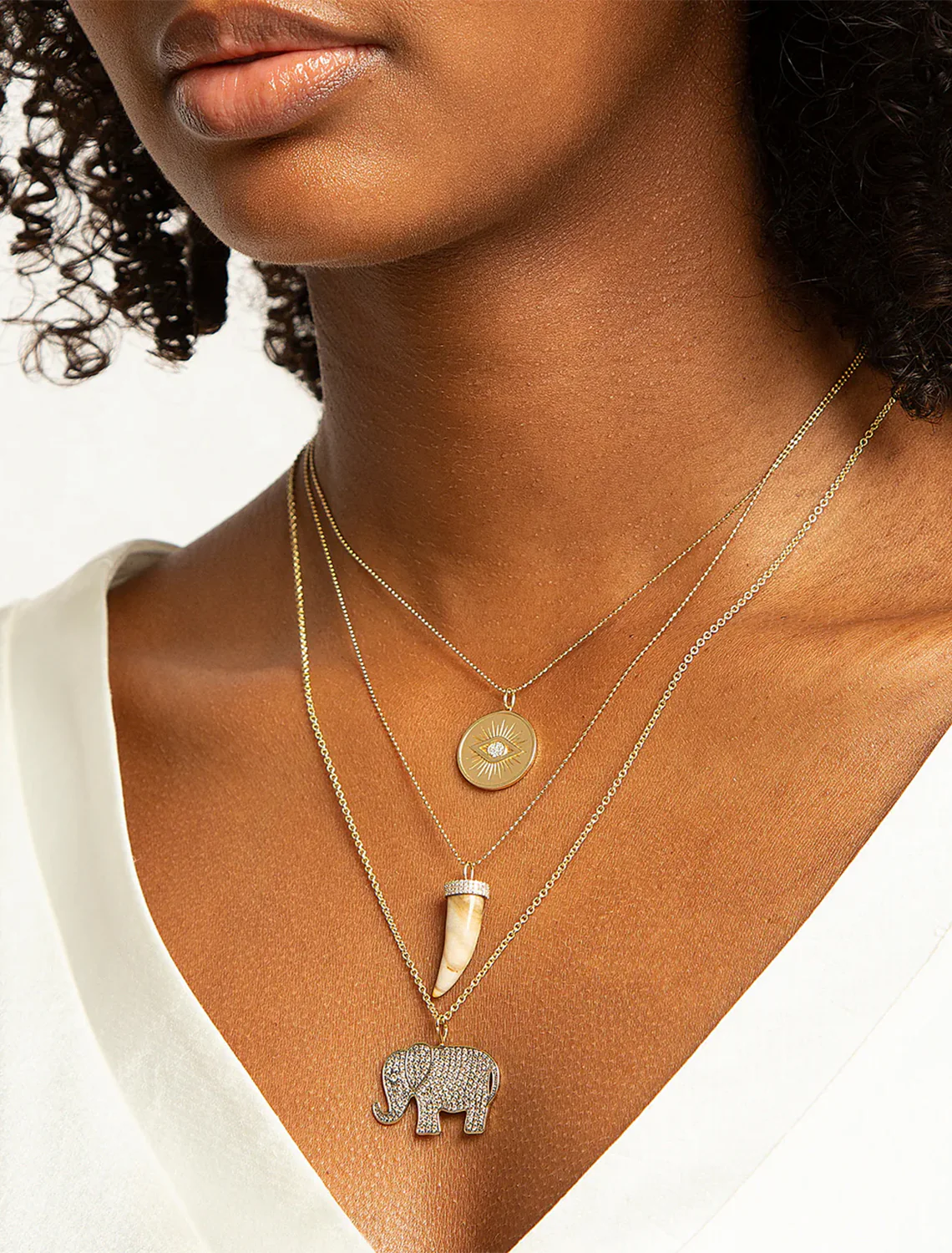 protective eye coin charm on heavy tiffany - Image 2