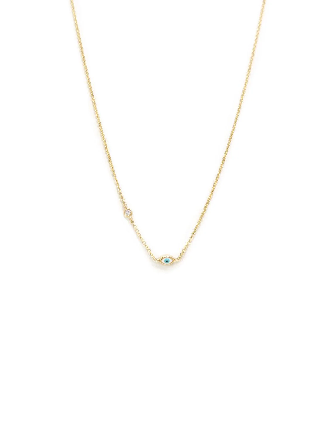 single mini enamel evil eye necklace