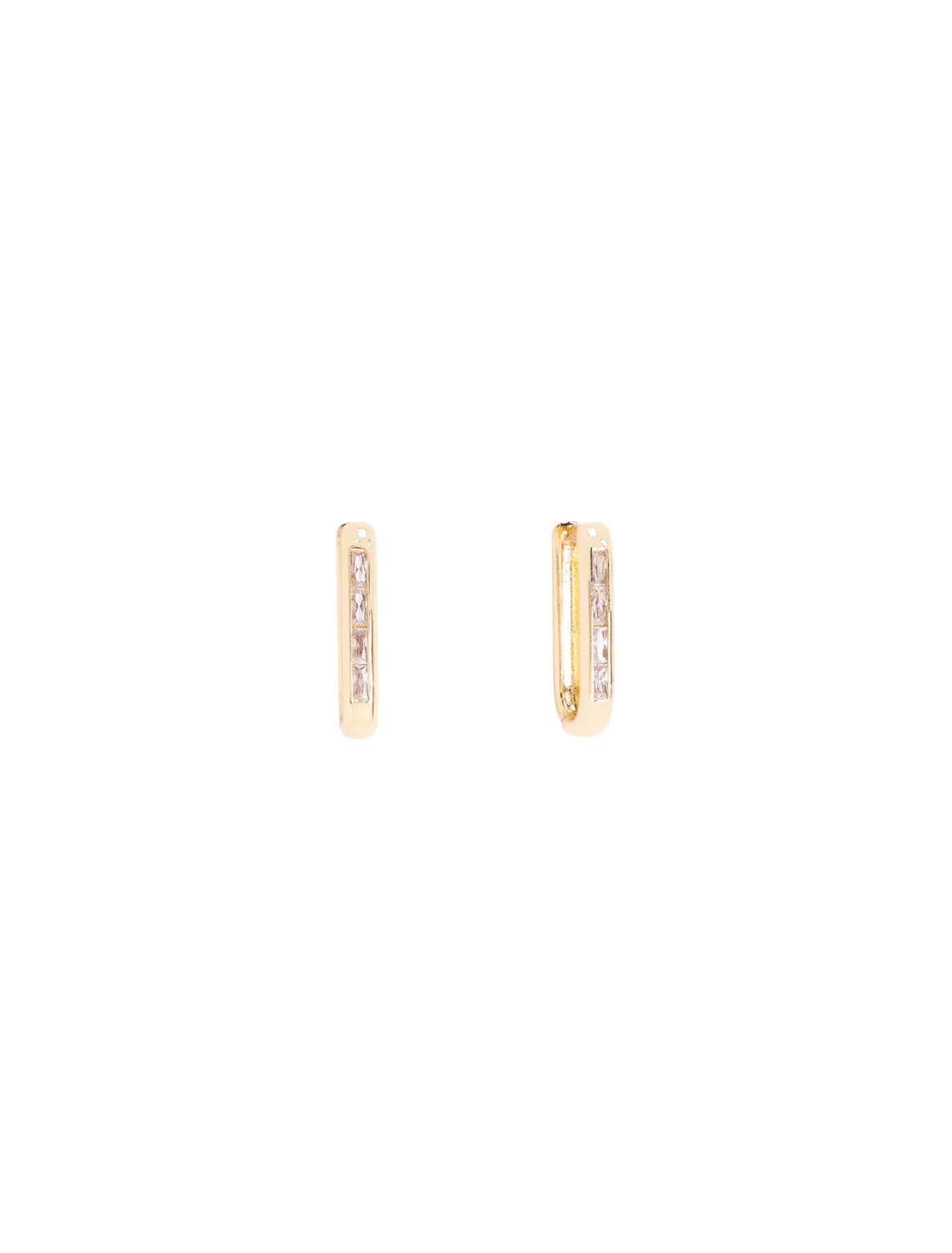 crystal baguette oval rectangle huggies