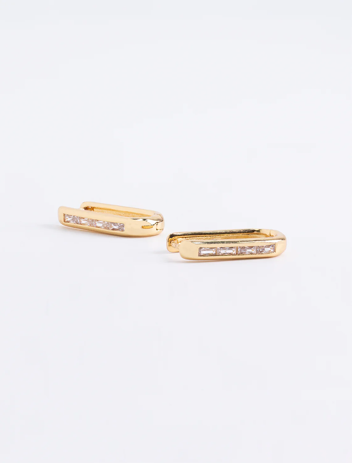 crystal baguette oval rectangle huggies - Image 2