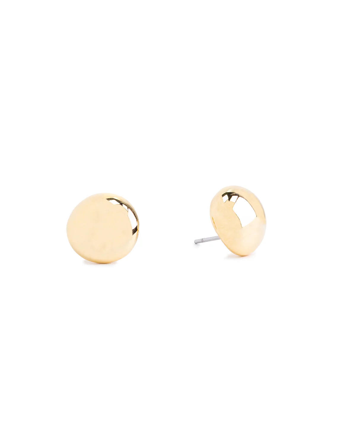 puffy button studs in gold