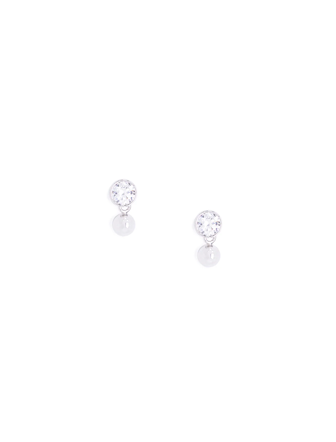 silver, cz and pearl earrings