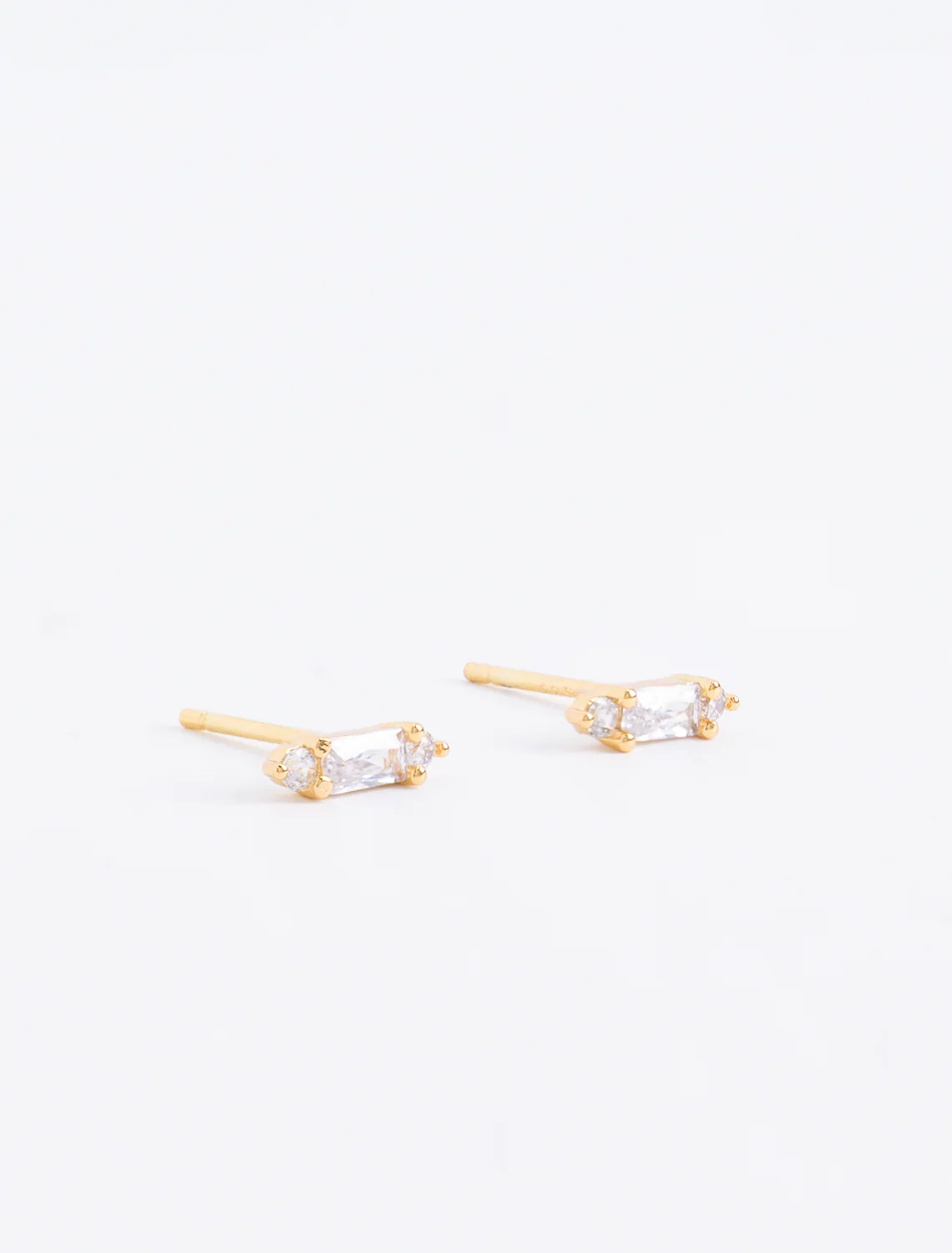 tiny stick baguette cz studs - Image 2