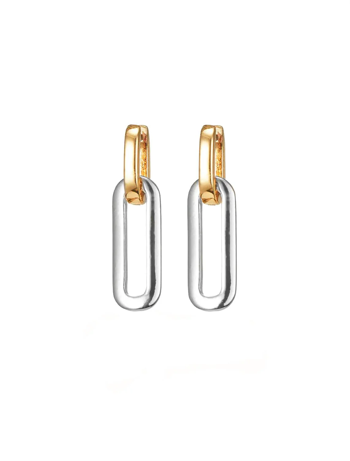 teeni detachable link earrings in two tone