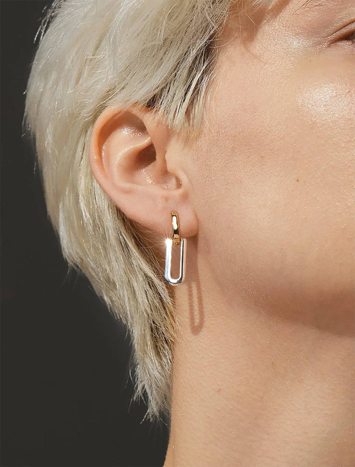teeni detachable link earrings in two tone - Image 2