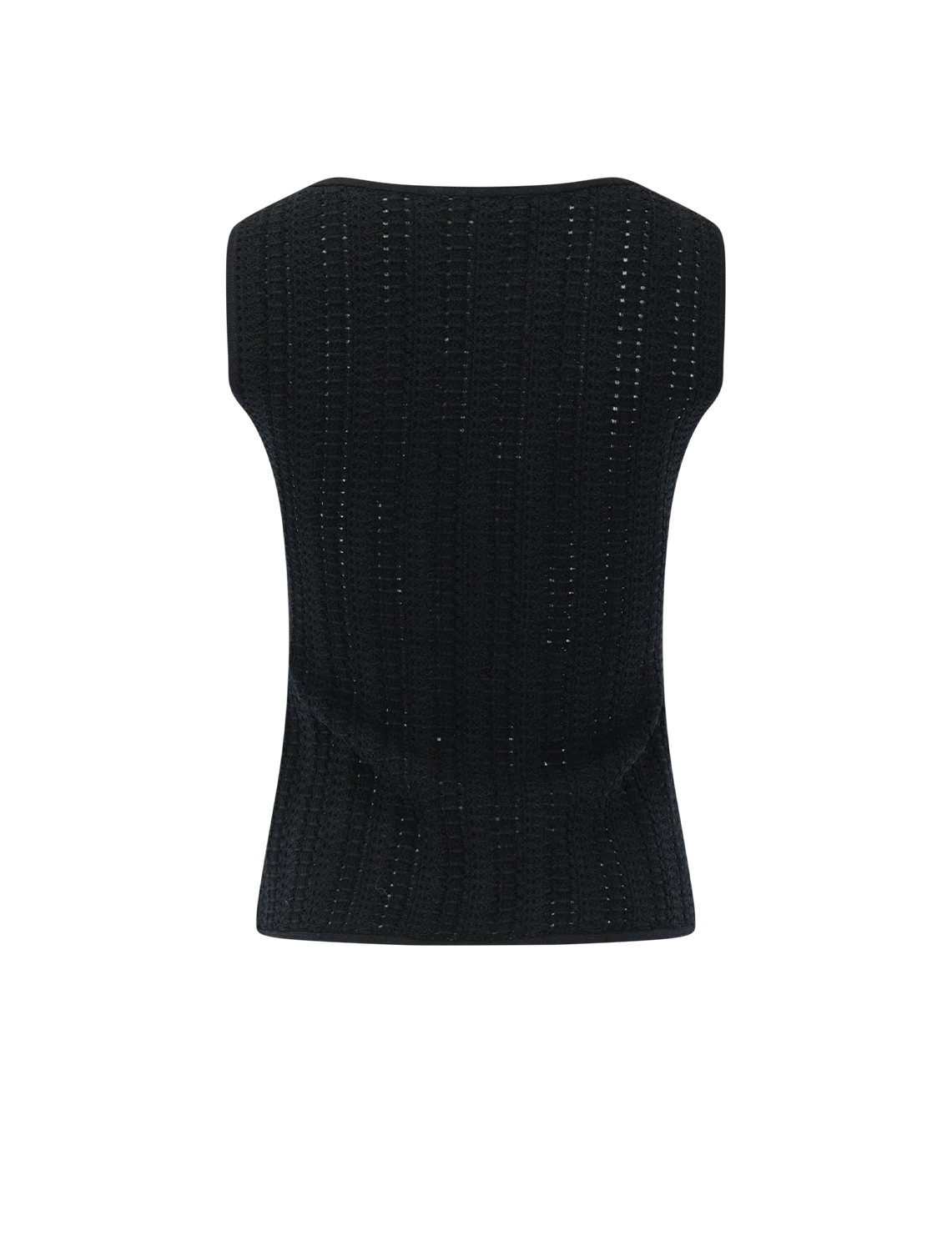textured boatneck top in black - Image 2