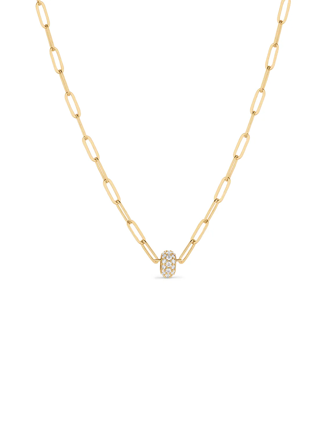 astra pave necklace in gold