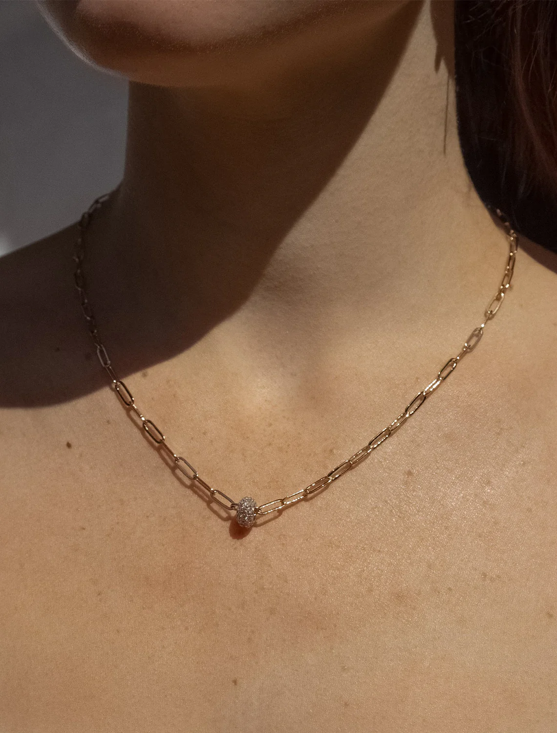 astra pave necklace in gold - Image 2