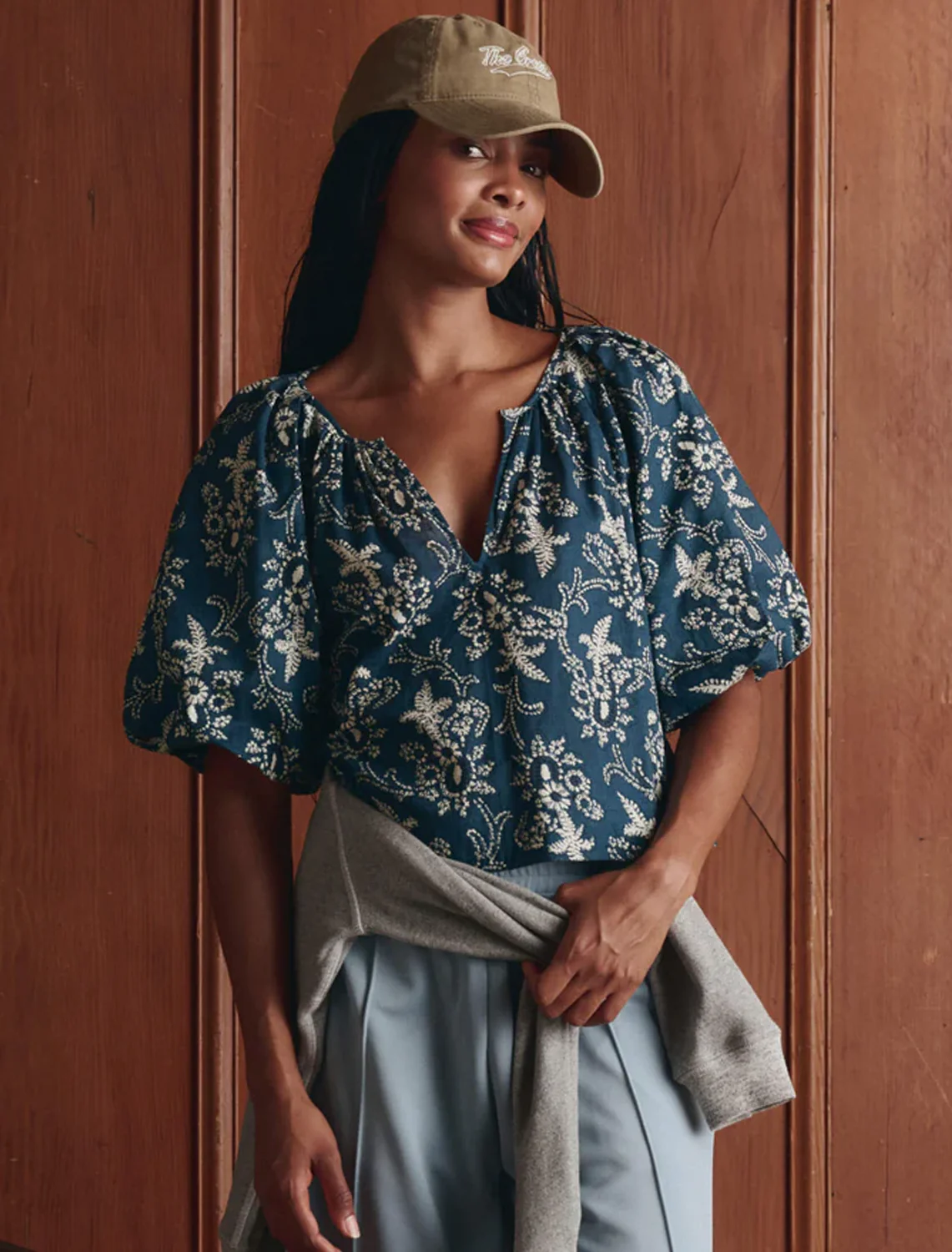 the blyte top in indigo bandana print - Image 2