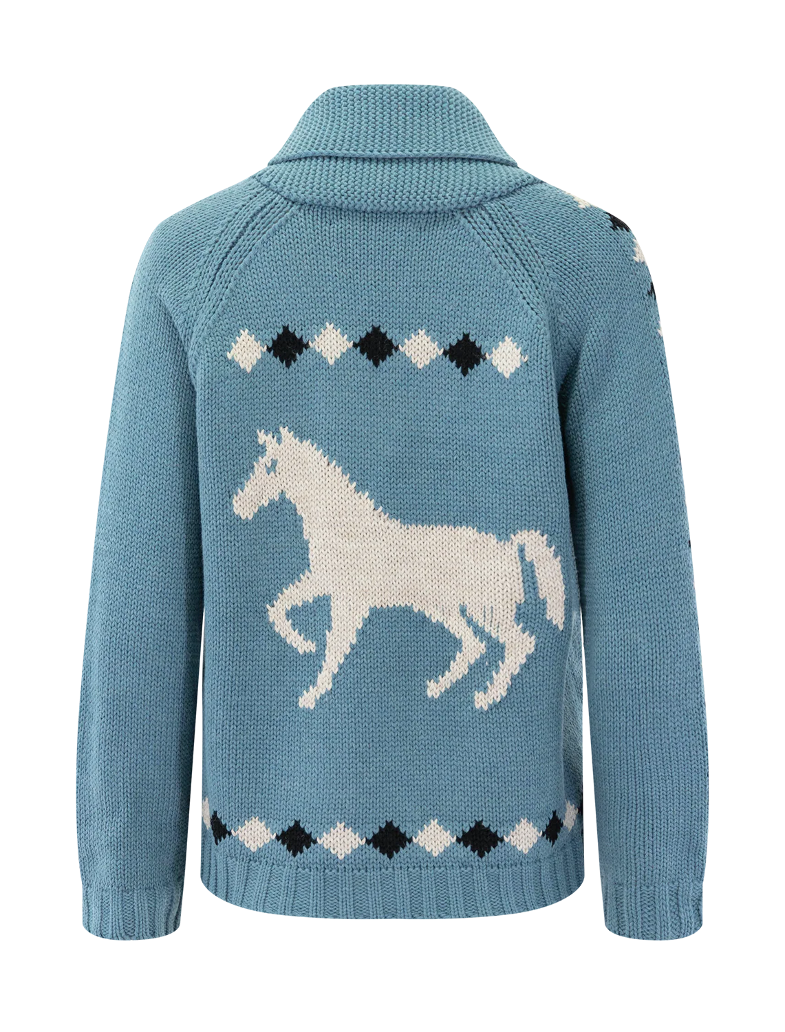 the stable lodge cardigan in blue bell - Image 3