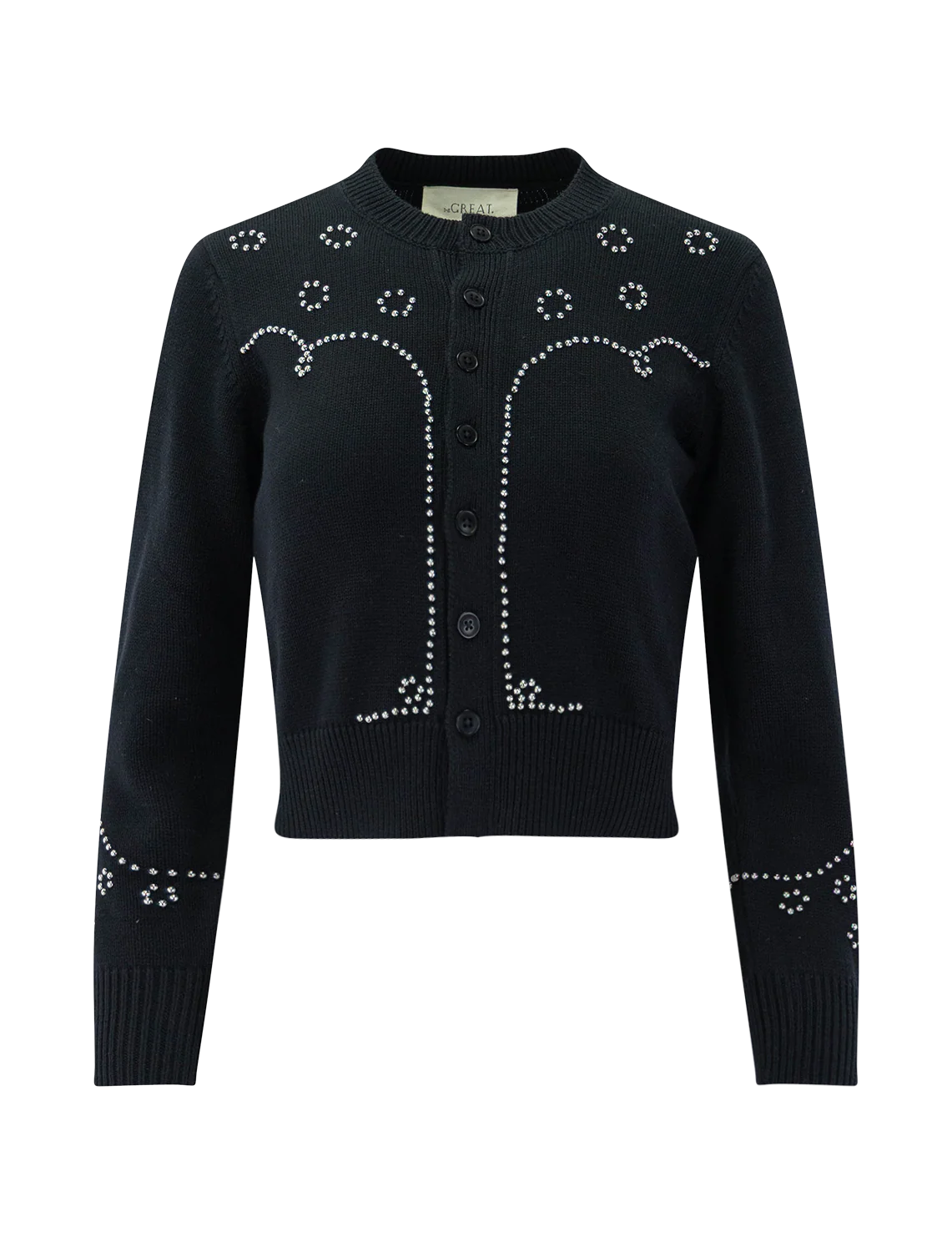 the studded cardigan in black