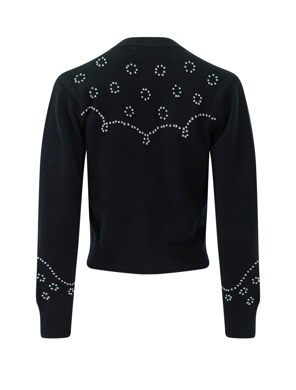 the studded cardigan in black - Image 3