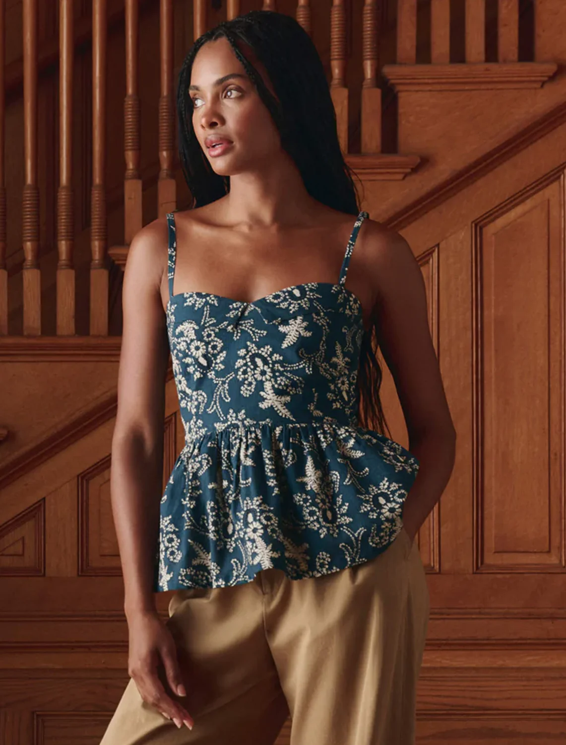 the verse top in indigo bandana print - Image 2