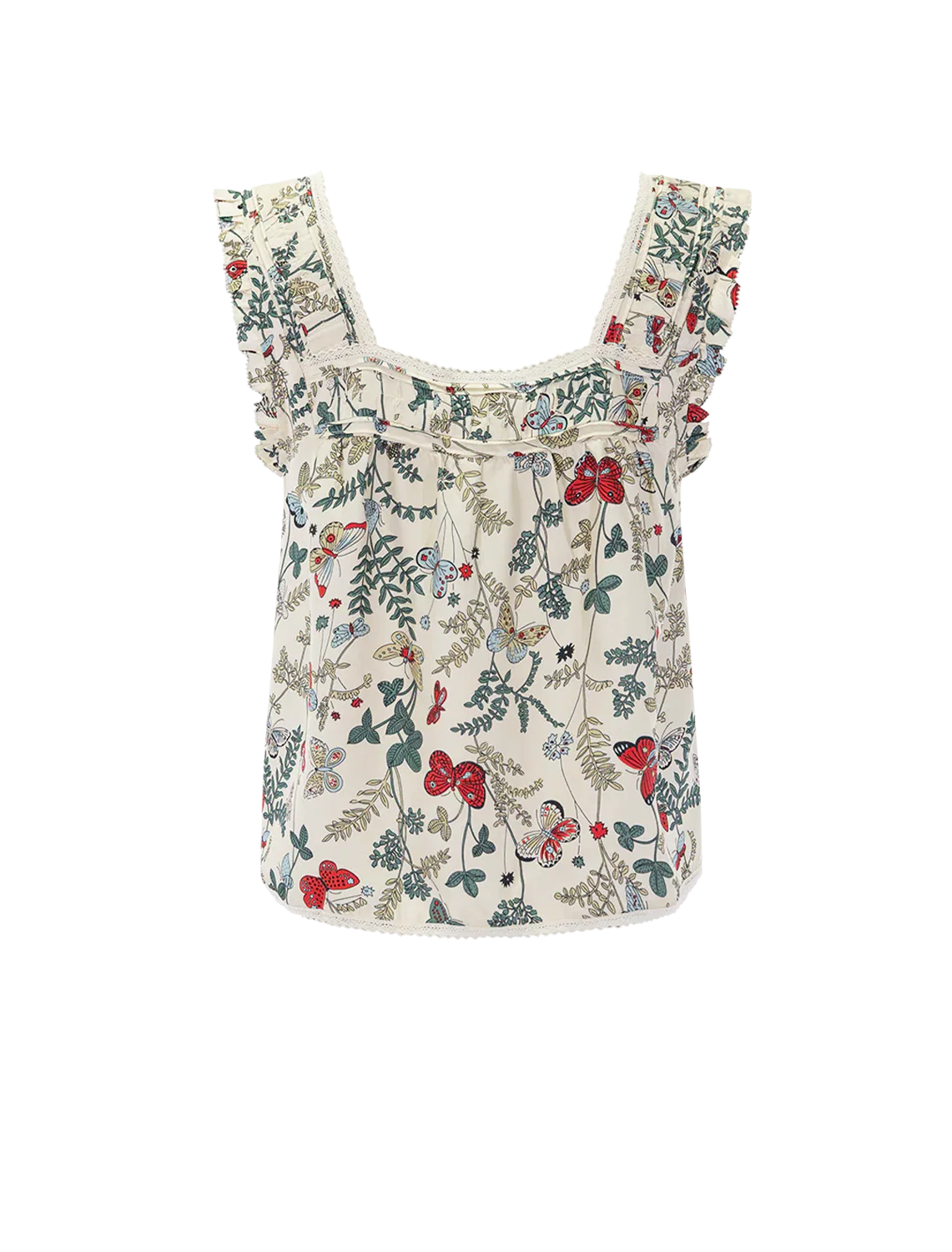the victorian pleat tank in floating butterfly print - Image 3