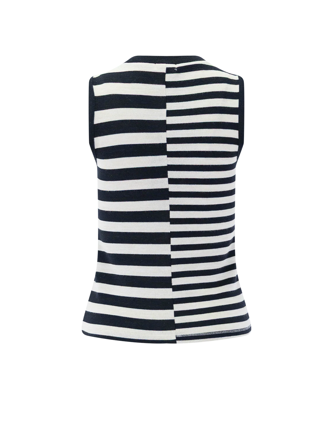 the knit mixed stripe tank in salut navy and white - Image 3