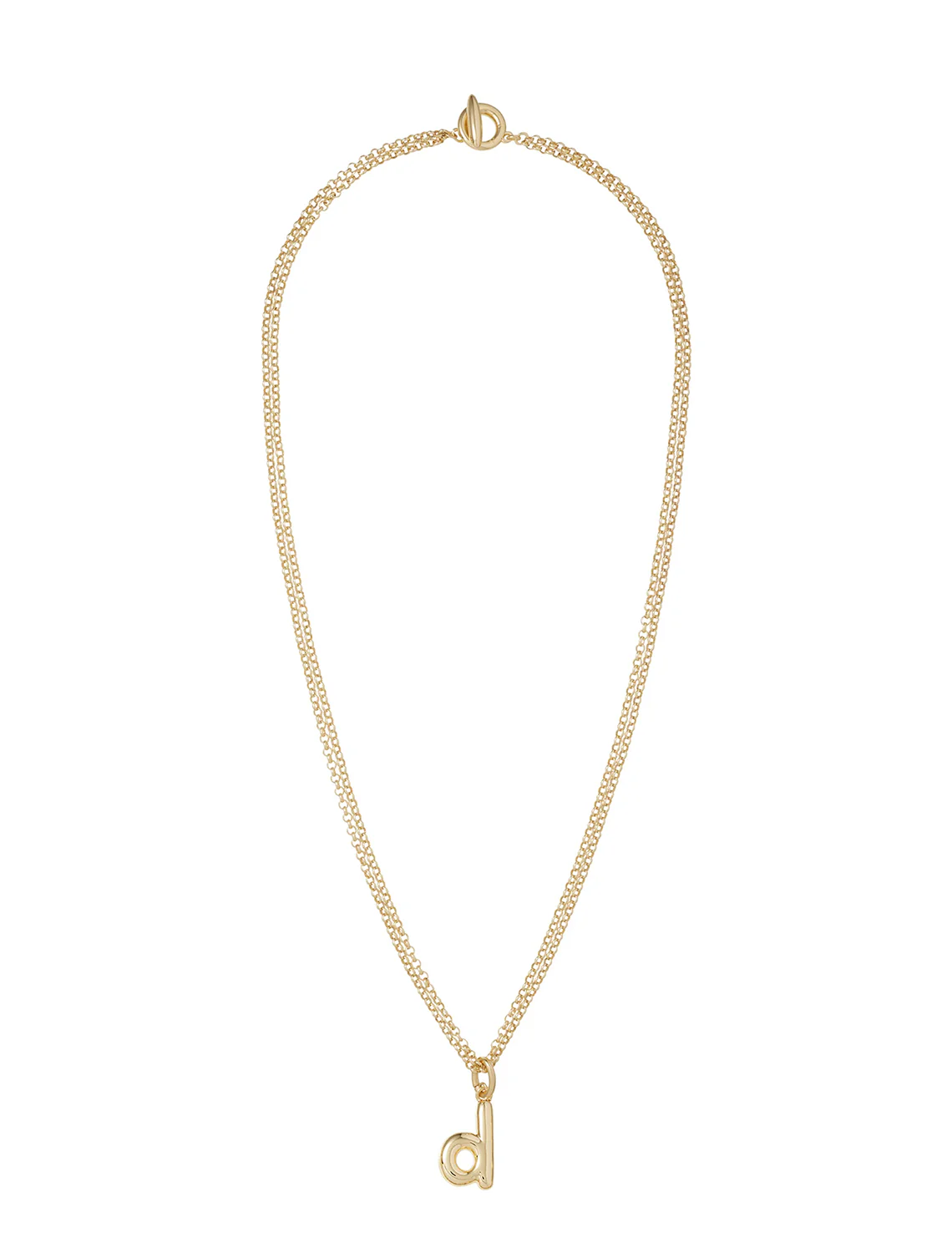 the puffy initial necklace | d