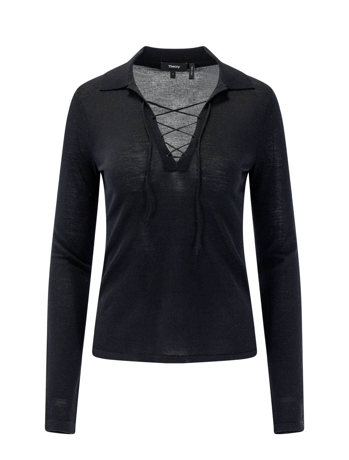 drawstring pullover in black