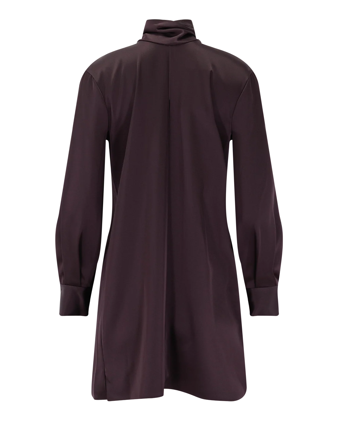 long sleeve blouson dress in deep plum - Image 3