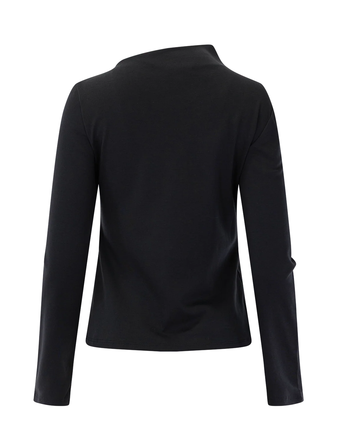 slash neck twist knit top in black - Image 3