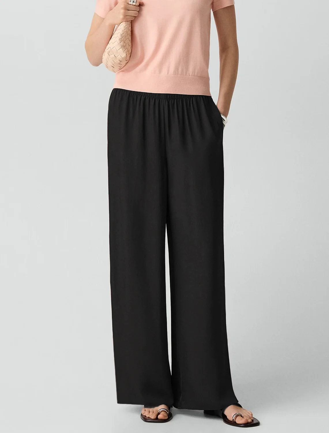 slit pull-on pant in black - Image 2