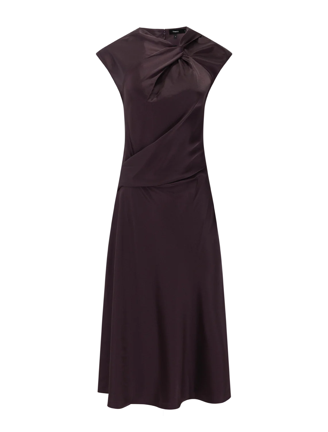twist bodice dress in deep plum