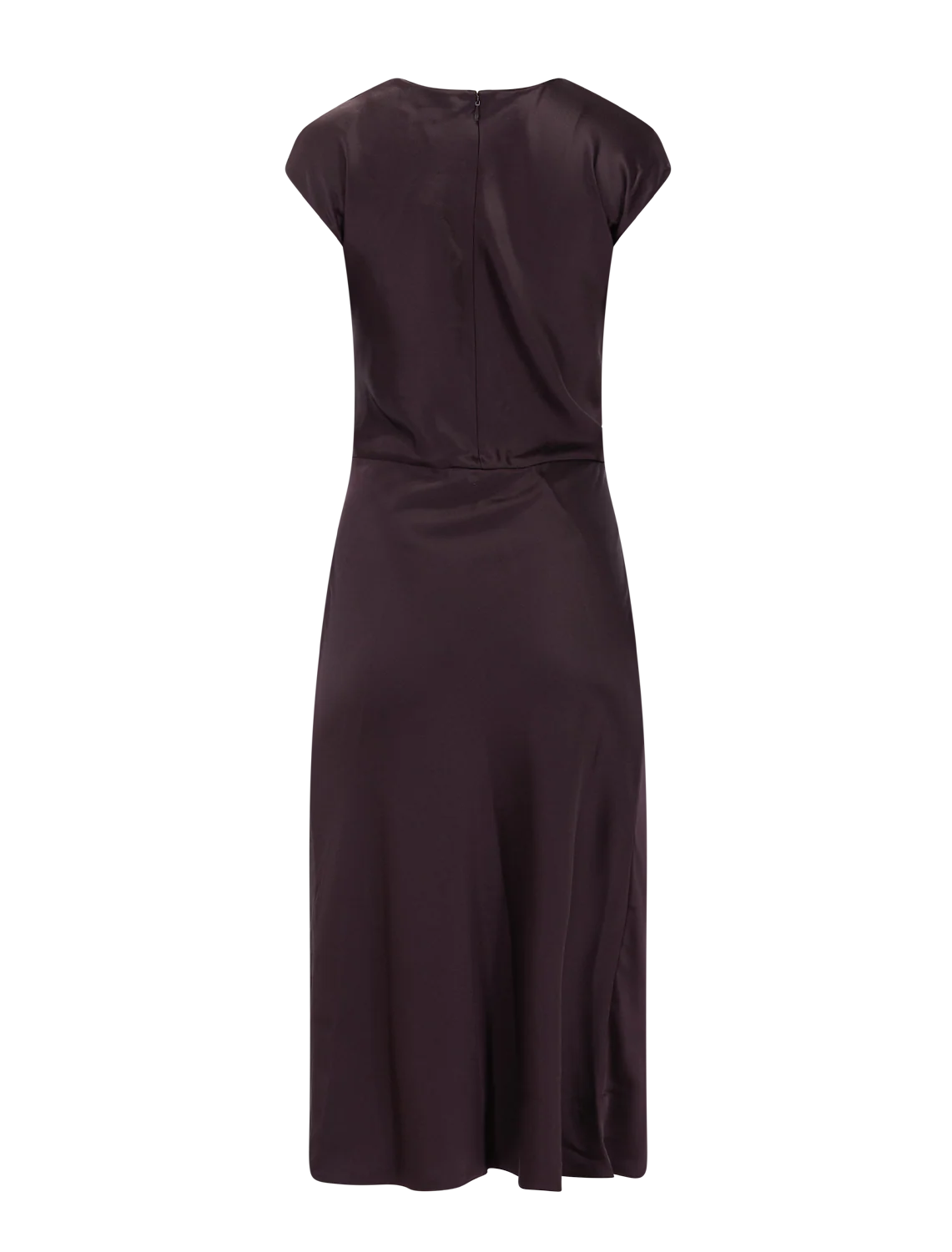 twist bodice dress in deep plum - Image 2
