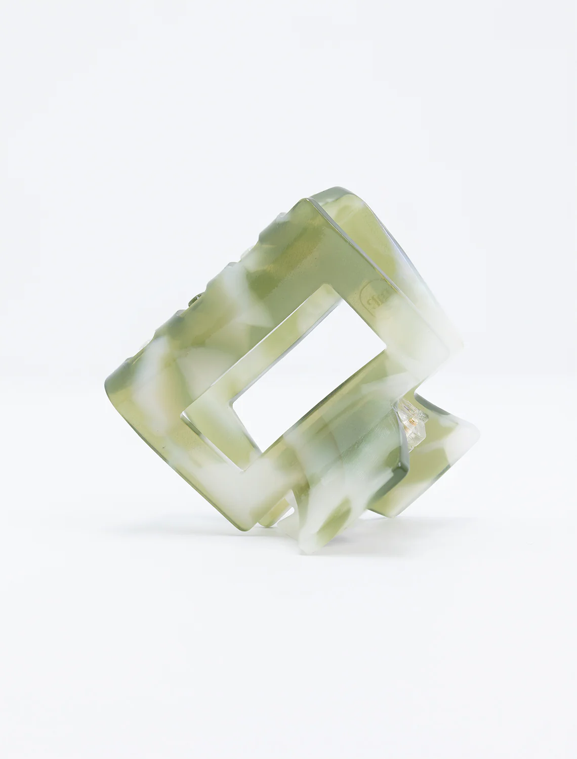 eco kylie hair clip in olive pearl - Image 2