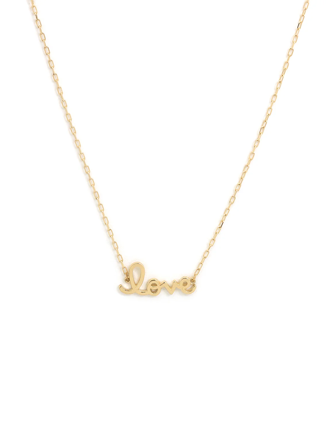 tiny pure love script necklace