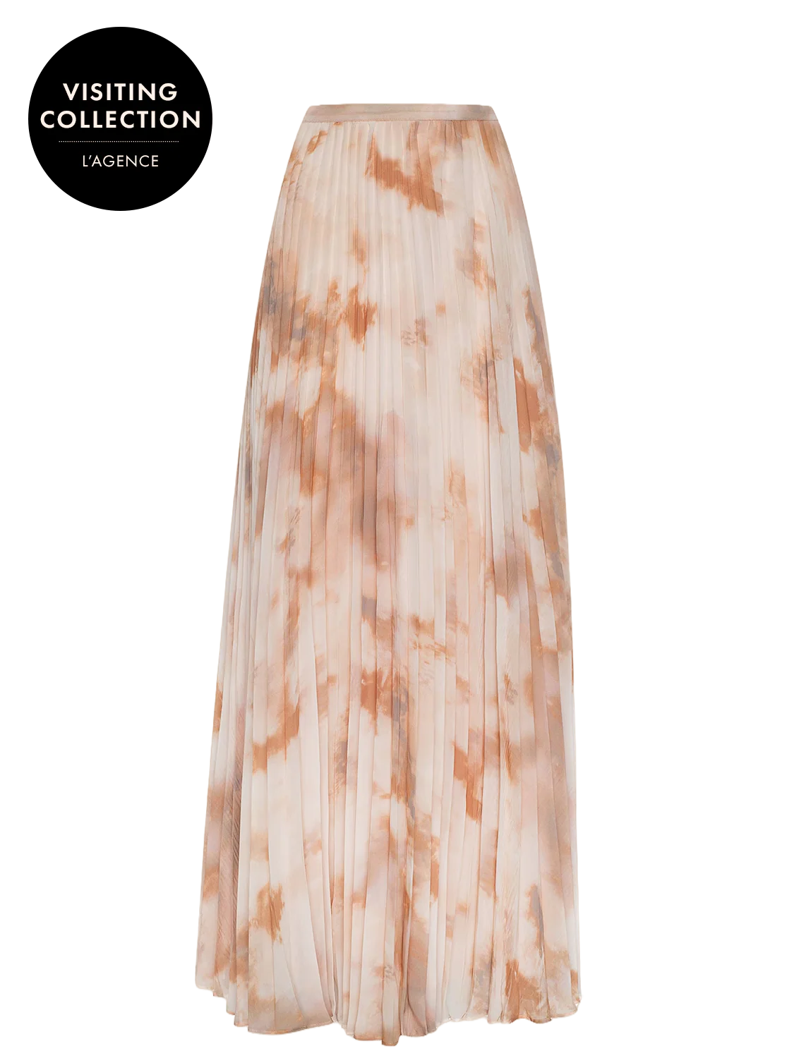 torin pleated maxi skirt in frappe tie dye