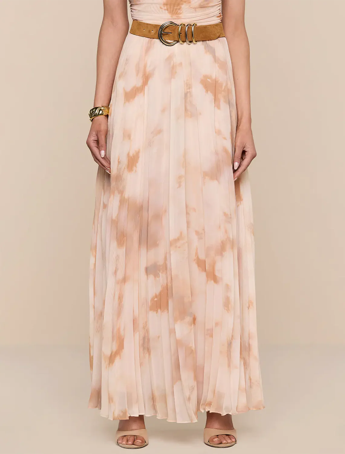 torin pleated maxi skirt in frappe tie dye - Image 2