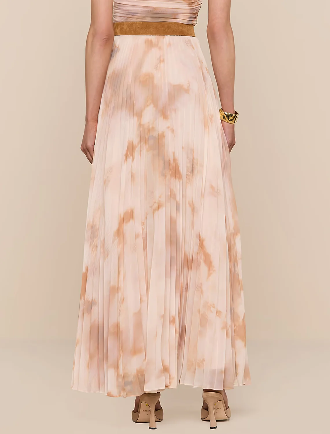torin pleated maxi skirt in frappe tie dye - Image 3