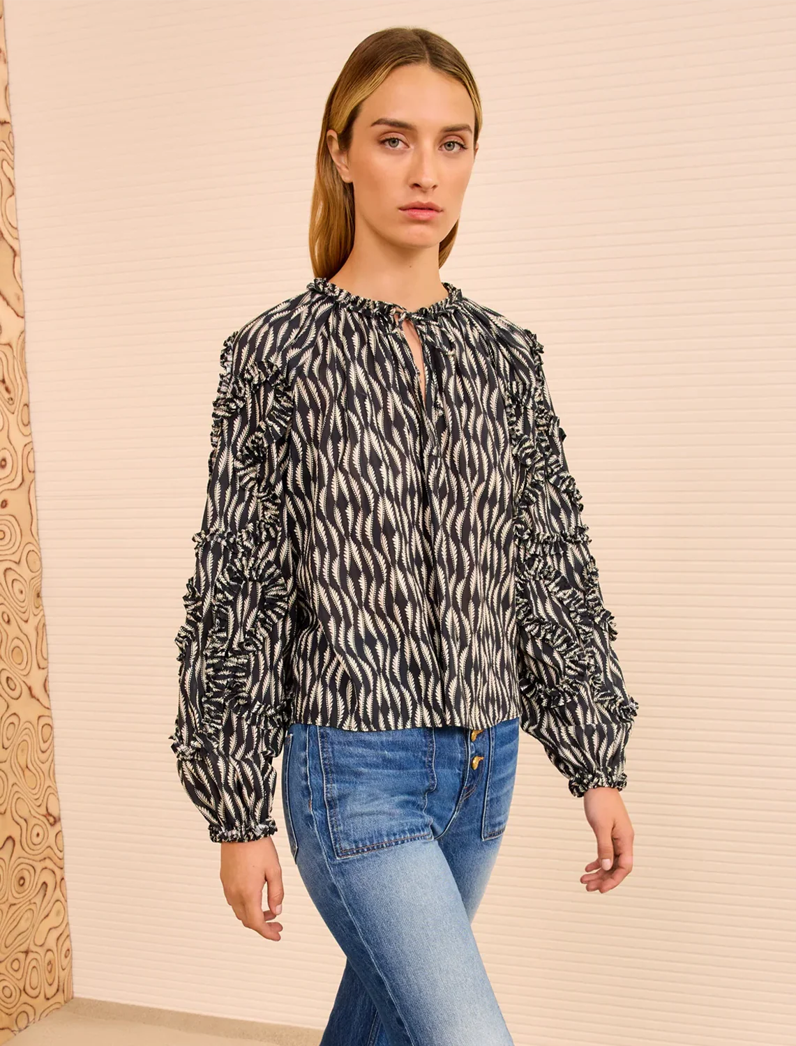 azrou blouse in graphite - Image 2
