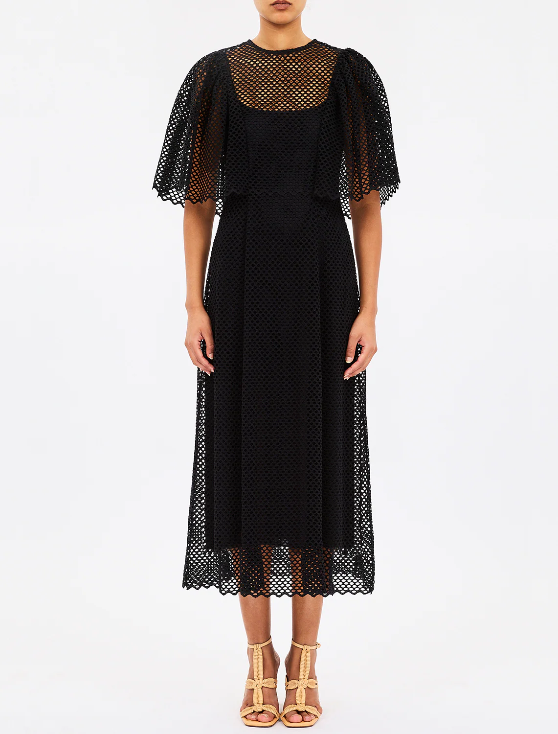 gracelle eyelet dress in noir - Image 2