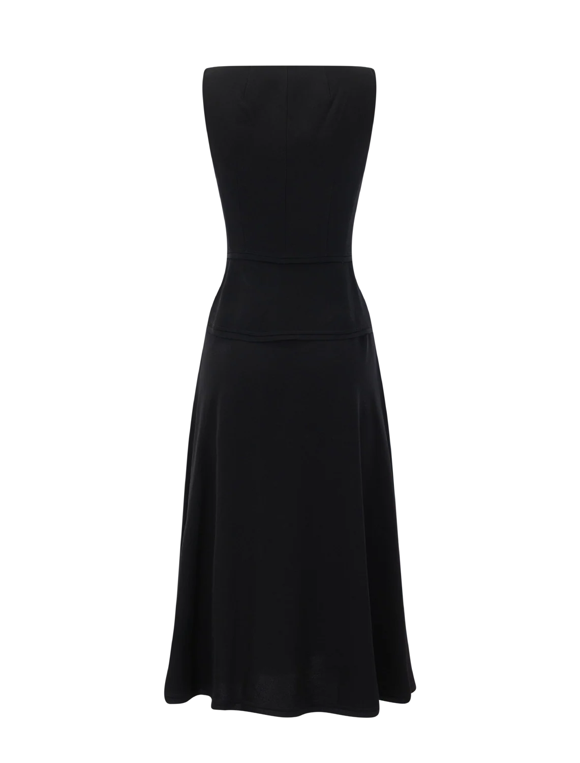 vivi sweetheart neckline midi dress in noir - Image 3