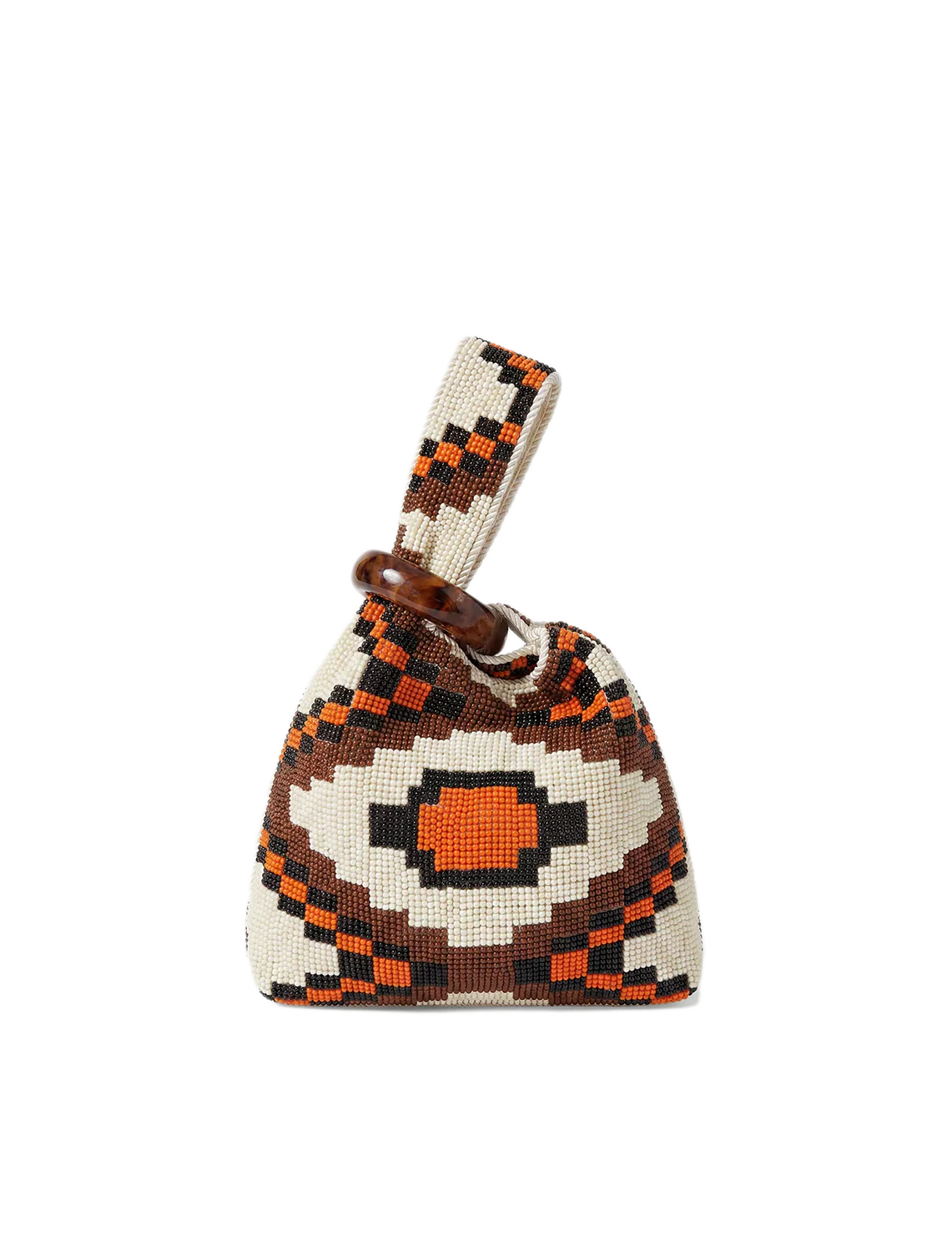 beaded swing bag in orange multi