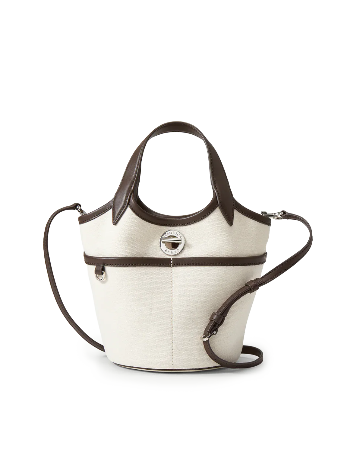 canvas anchor bag in espresso and ecru