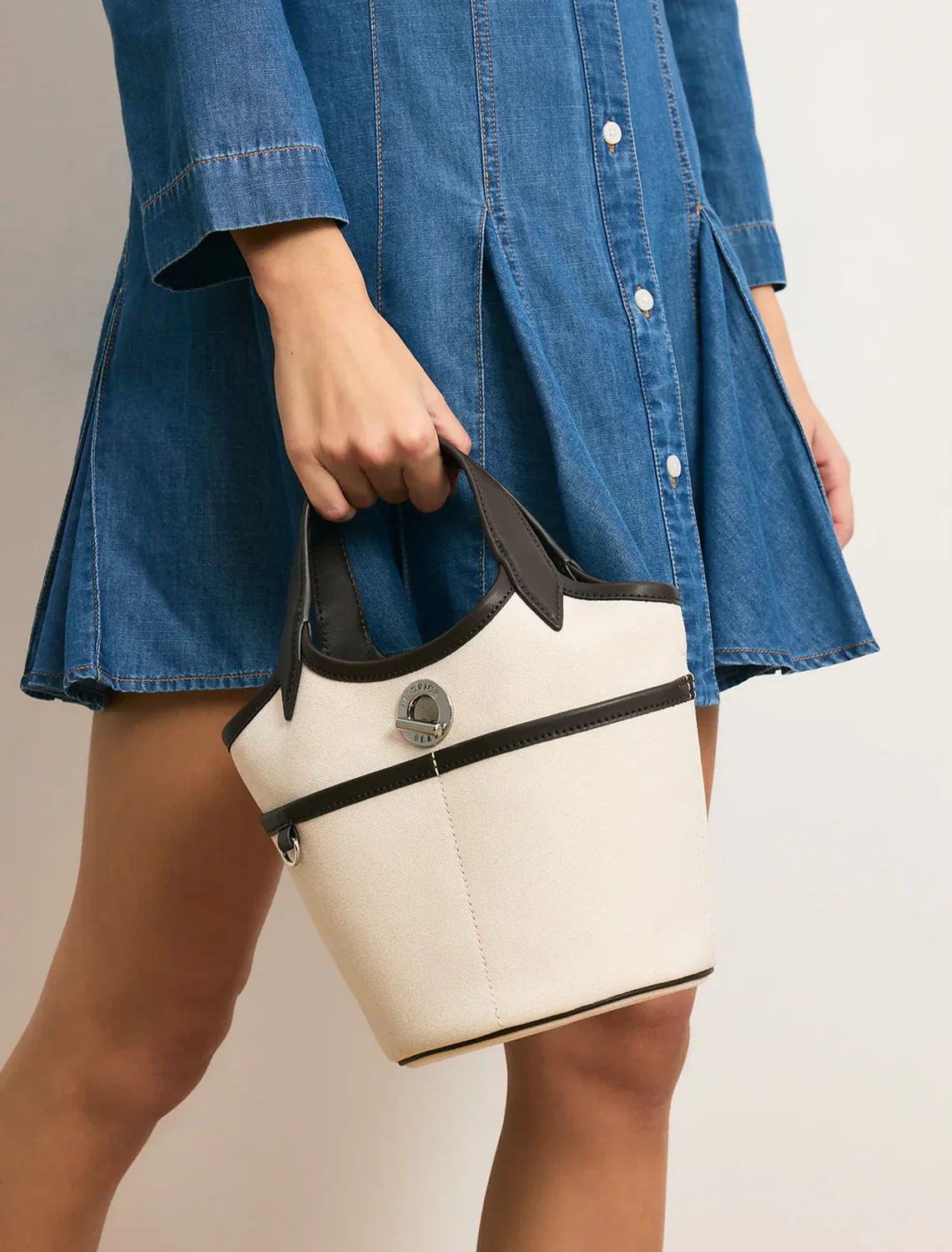 canvas anchor bag in espresso and ecru - Image 2