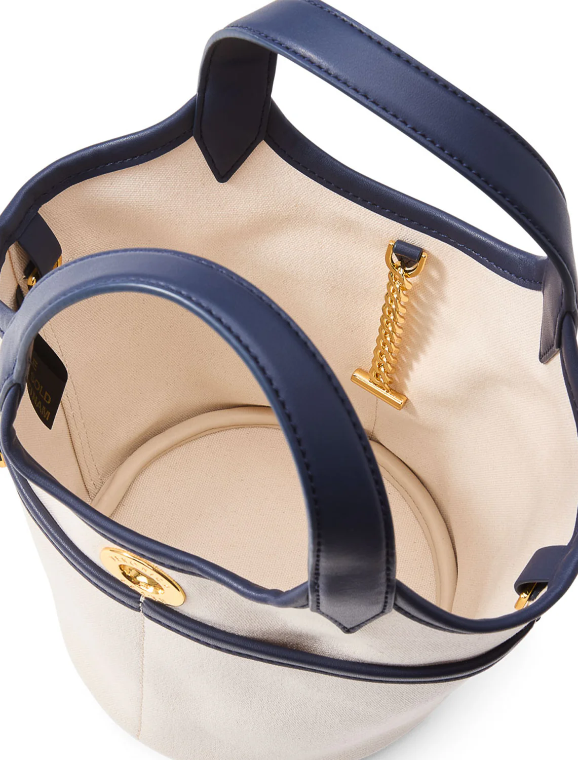 canvas anchor bag in navy and ecru - Image 3