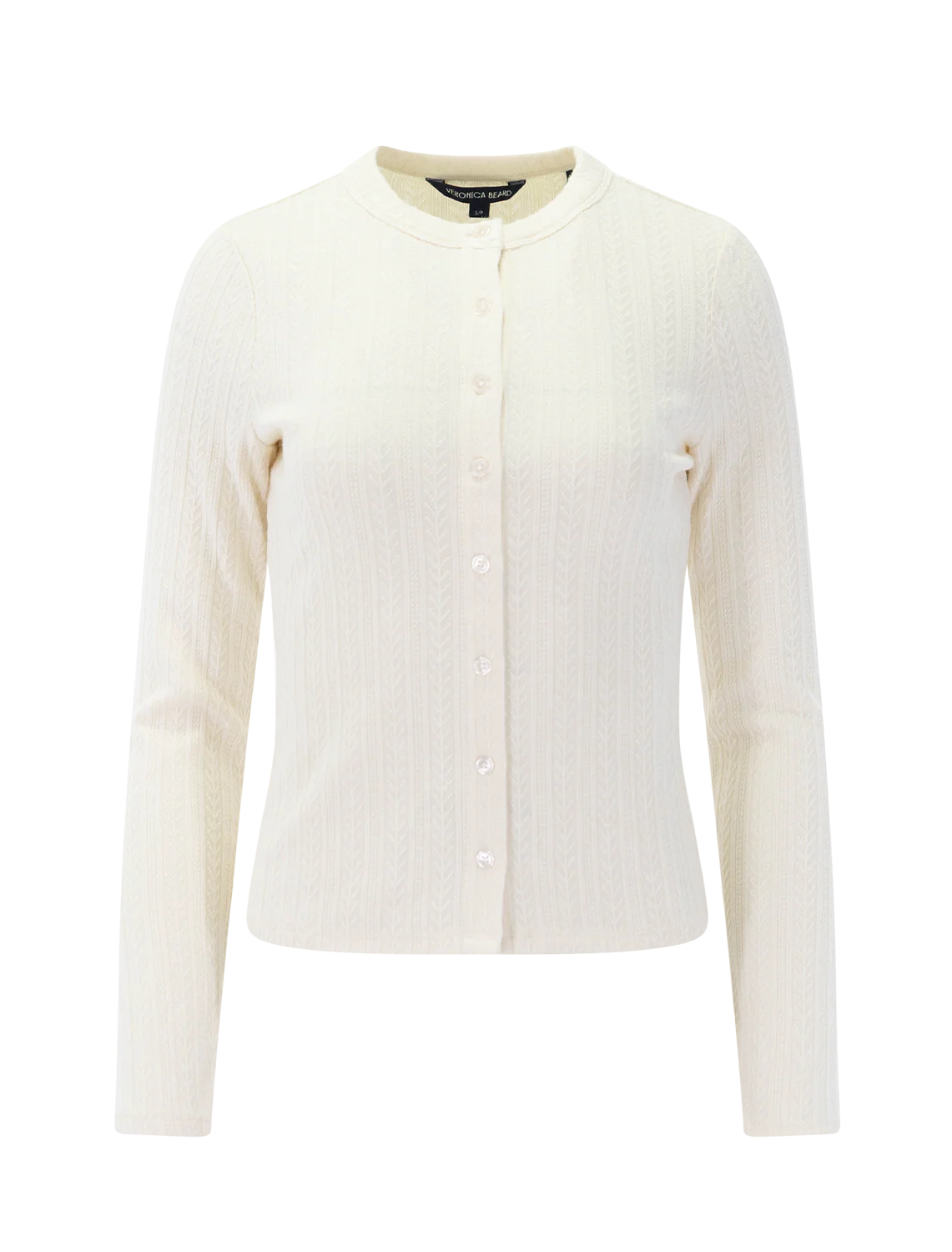 lira pointelle cardigan in ecru